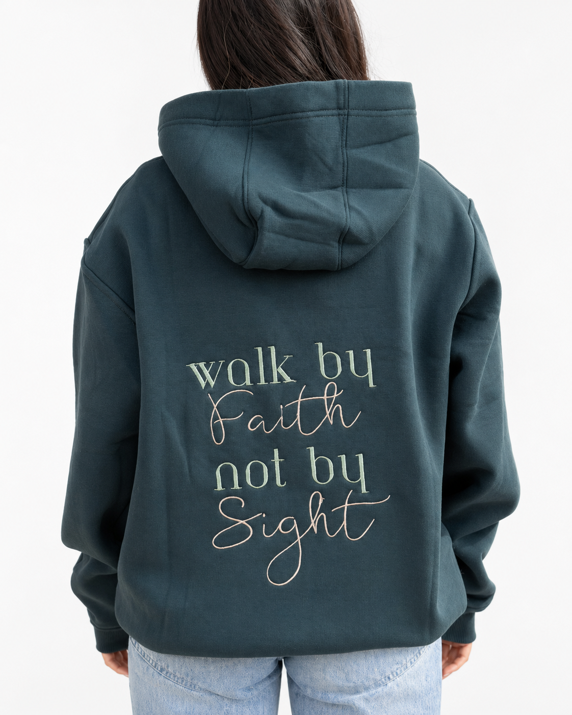 forest-green back hoodie