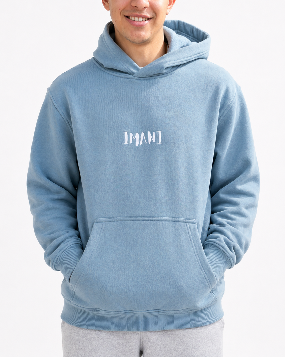 sky-blue front hoodie